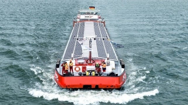 First Inland Cargo Vessel Launched Capable of Sailing with Solar Power